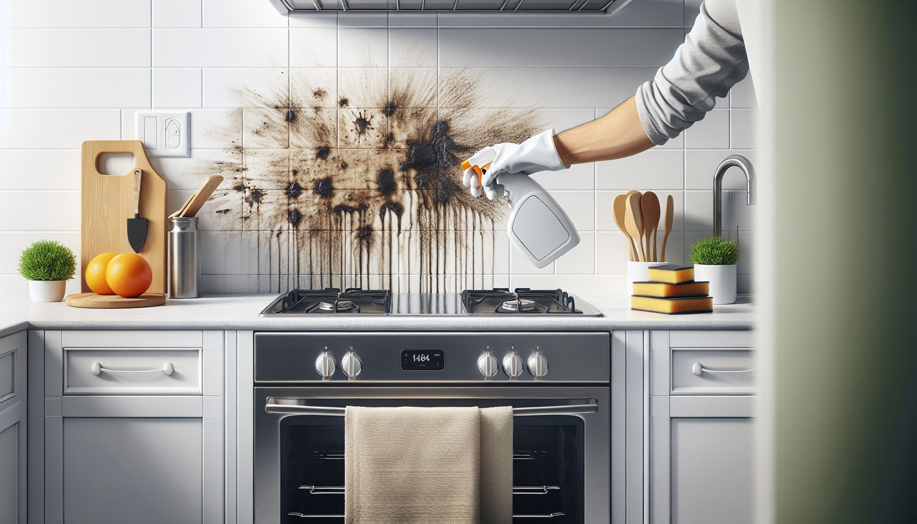 Enlever une tache de graisse sur le mur de la cuisine