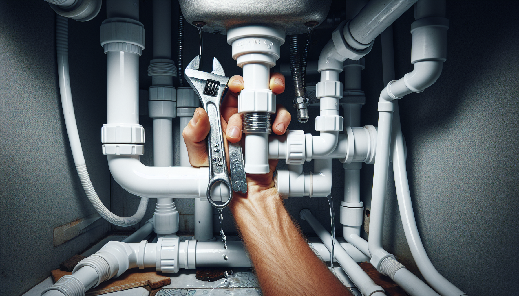 Réparer une fuite sous le lavabo